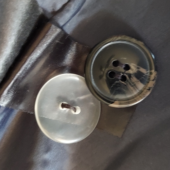 ๐9xHP๐ H&M Navy Blue Button Up Pleated Pea Coat - Picture 7 of 10